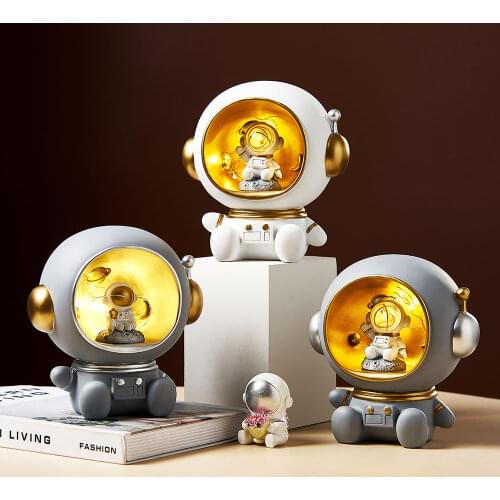 Glow Astronaut Creative Night Light Resin Decoration Cute mini Character Nordic Home Decor bedroom Study Desk Decor Gift boy