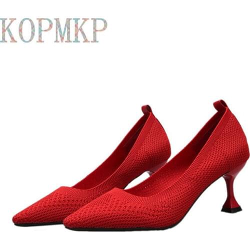 2020 Women Pumps Shoes Thin High Heels Sexy Pointed Toe Slip-on Wedding Party Brand Fashion Shoes Lady Wedding Shoes Size 35-40