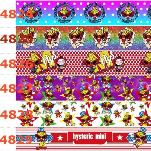 10yards - different sizes -Cartoon Hysteric mini printed Grosgrain ribbon - Cutie cartoon ribbon