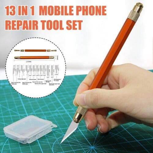 13pcs Blades Steel Craft Artwork Sculptures Cutter with Handle Carving Stencil DIY Tool H-best