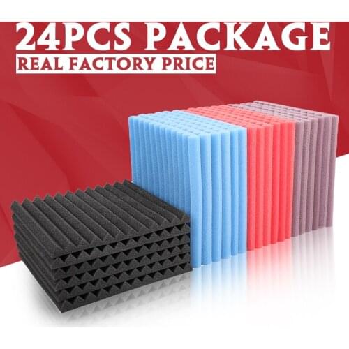 2020 NEW Studio Acoustic Foam Sound Foam Sound Proofing Protective Sponge Soundproof Absorption Treatment Panel 24PCS