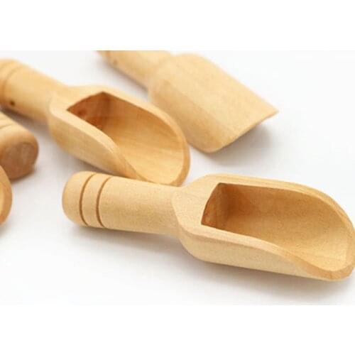 3pcs/Lot Wooden Herb Powder Spoon Rice Spice Salt Sugar Flour Scoops Spoon Wood Kitchen Cooking Baking Tools