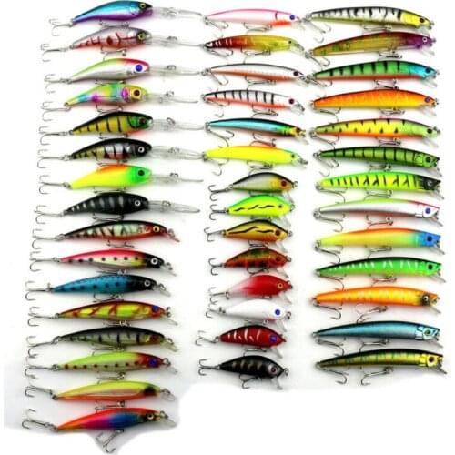 43Pcs/set Mixed Fishing Lure Set Artificial Fishing Lure Kit Wobblers Minnow Crankbait Fishing Fishing Hard Bait
