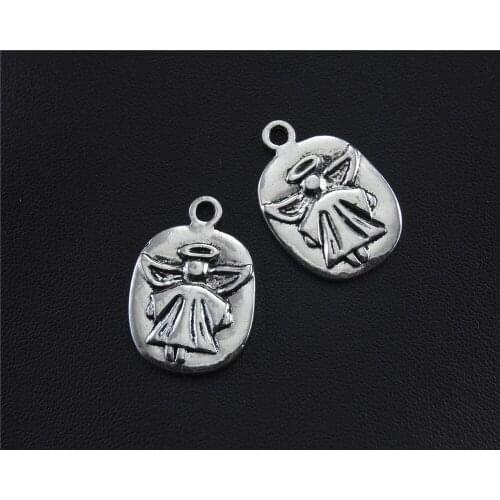 5pcs Silver Color Holy Angel Pendant Alays Wish You Charms Jewelry For Necklace Bracelet DIY Jewelry Making Accessories A1416