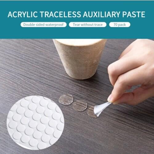 70Pcs Self Adhesive Fastener Tape Round Strong Glue Magicful Dot Sticker Coin Hook Loop Tape Double Sided Adhesive Foam Tape