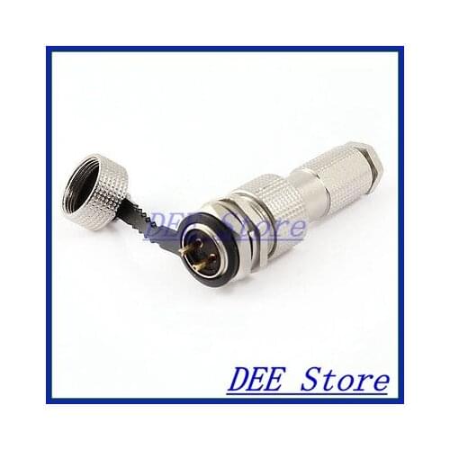 AC 125V 5A 2 PTerminal Aviation Connector Waterproof Plug 12mm Male w Cap