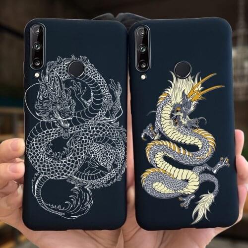 For Huawei Y7p ART-L28 ART-L29 Case Dragon Bumper 6.39" Liquid Silicone Black Phone Cases For Fundas Huawei Y7p Y 7 P Back Cover