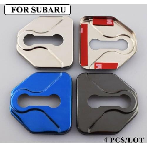 Ceyes Stainless Steel Car Door Lock Cover Car Styling Case For Subaru Forester Outback Legacy Impreza XV Accessories Car-Styling