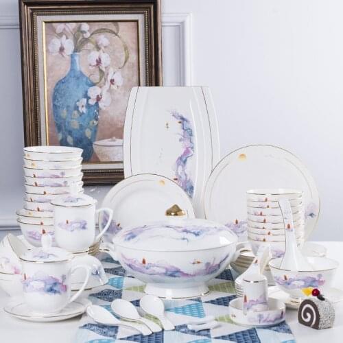 Jingdezhen bone china tableware, bowl and Dish Set