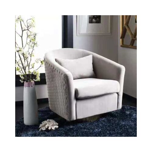 ChinaFurniture processing and production factory modern fabric stainless steel foot bracket leisure chair/single sofa