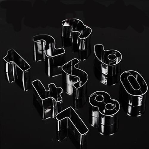 9 Number Shape Mould Fondant Cookie Chocolate Biscuit Cake Mold Cutter With Box tool