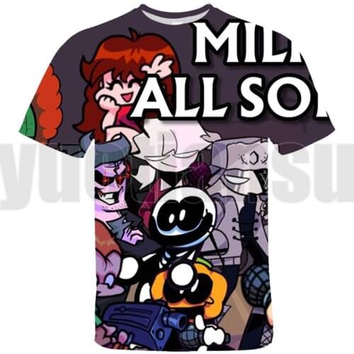 2021 Video Game Friday Night Funkin Tshirts 3D O-Neck Children Top Tee boys girls Tshirt Summer Short Sleeve Harajuku Streetwear