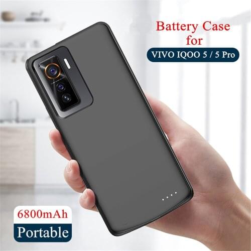 Power Bank Case For VIVO IQOO 5 Pro 5G Battery Case 6800mAh External Battery Powerbank Charging Case For IQOO 5 Battery Cover