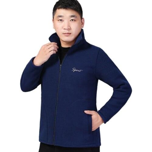 Mens polar fleece jacket womens jacket outdoor jacket liner spring, autumn and winter double-sided plus fleece padded cardigan