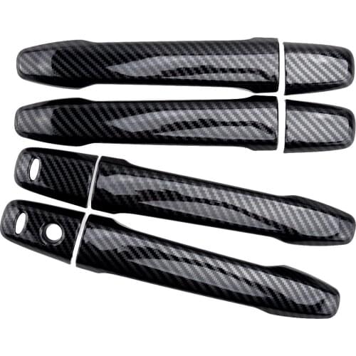 1Set Exterior Door Handle Cover Trim Fit For Mitsubishi Outlander Sport Lancer Carbon Fiber Style ABS