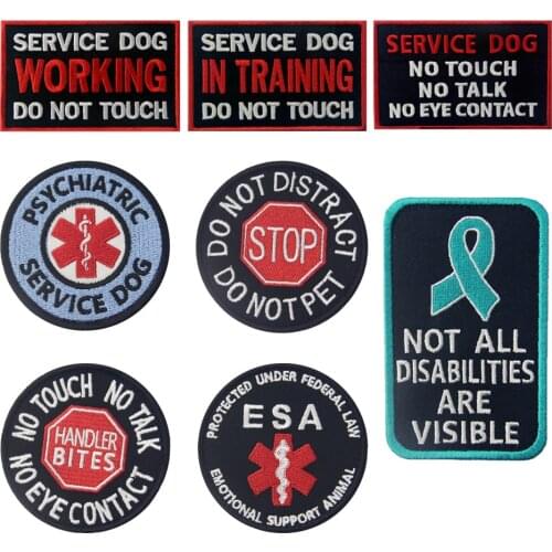 Embird patches Embroidered patch dog Service Dog ceo-friendly handmade 3D patches military hook & loop patch