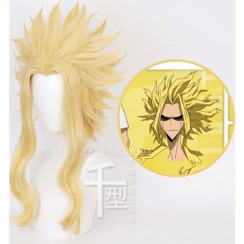 Anime My Hero Academia Boku no Hiro Akademia All Might Short Golden Blonde Cosplay Costume Wig Synthetic Hair + Free Wig Cap