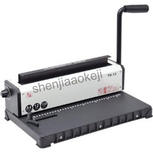 A4 size wire binding machine TD-13 Office Books Desktop Folder Machine 34holes Iron coil Binding Machine manual puch 12sheets