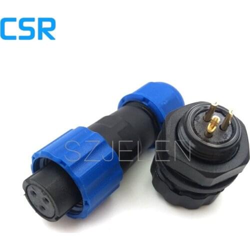 SD13, 3-pin waterproof (female) socket (male), LED cable connector, IP68,Current Rating 5A, Electric vehicle power connector