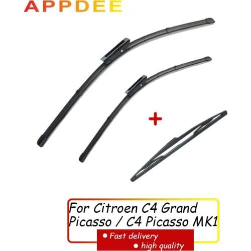 APPDEE Wiper Front Rear Wiper Blades For Citroen C4 Grand Picasso / C4 Picasso MK1 2008-2013 Windshield Windscreen 30"30"14"