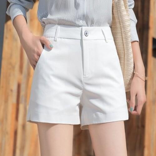 Women 2021 Summer Fashion Shorts Female Thin High Waist Shorts Solid Color Short Femme Elegant Office Suit Ladies Shorts R55