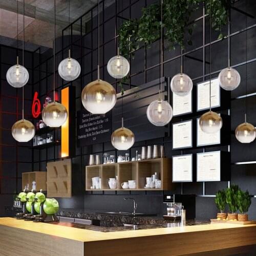 Modern Glass Led Pendant Light Industrial Decor Living Room Bedroom Hang Lamp Loft Restaurant Indoor Decorate Lighting Fixture