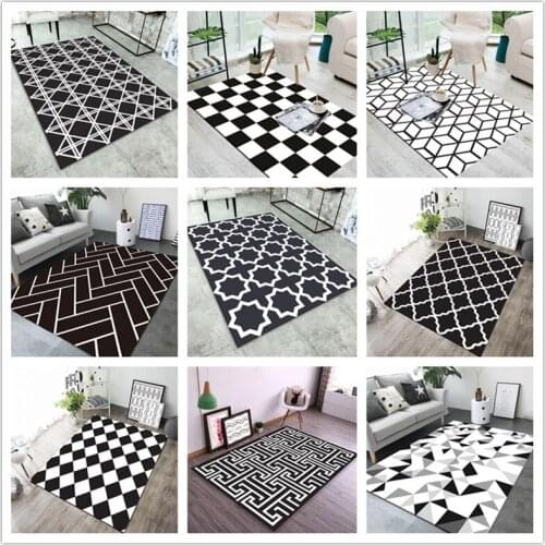 Trend 3D Geometry Plaid Printed Carpets For Living Room Study Bedside Full Shop Large Carpet Yoga Rug Tapete Floor Mat And Area
