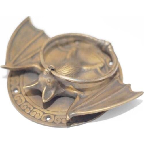 Solid Brass Retro Bats Door Knocker Heavy Duty Doorknocker Home Front Door Decoration PR Sale