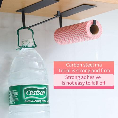 Bathroom Wood Towel Hanger Rack Bar Kitchen Cabinet Cling Film Rag Hanging Holder Organizer Toilet Roll Paper Holder Shelf