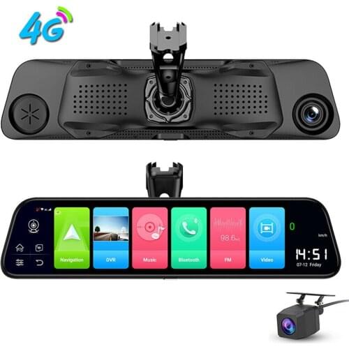 12 Inch 4G Car DVR WIFI ADAS Android 8.1 Dash Cam Camera GPS Navigation FHD 1080P Dual Lens Video Recorder Registrar Dashcam