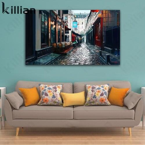 Vintage Decorative Poster City Night Street Photography Picture Canvas Painting On The Wall of Modern Home Decoration