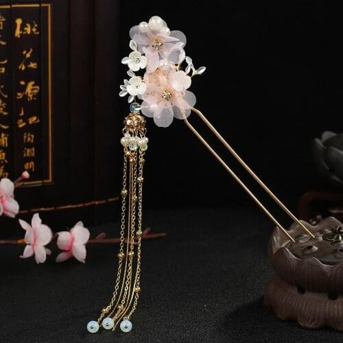 Antiquity step shake fringed costume Han Chinese headdress hair accessories classical temperament hairpin retro jewelry woman