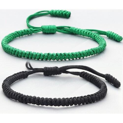 Vintage Black Knots Rope Bracelet for Women Men Tibetan Buddhist Charm Handmade Woven Bracelets & Bangles Fashion Jewelry Gifts