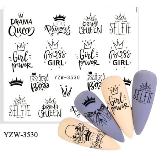 Wolds Flower Stickers Nail Art Sticker Nail Stickers Transfer Nails Nail Decals Leaf Sticker Series Watermark Nails Water Decal