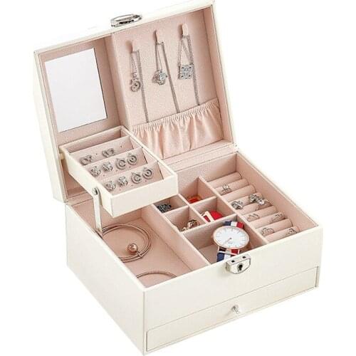 Drawer Jewelry Box Large Multi-Layer Pull-out Jewelry Box Portable and Simple Wind Storage Box