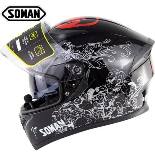 Bluetooth protective helmet motorcycle double lens Bluetooth helmet HD stereo sound Bluetooth full helmet cross country