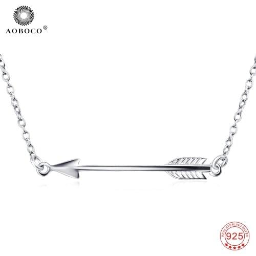 Necklace Women 925 Sterling Silver Fine Silver Jewelry Fashion Loves' Sweet Cupid Arrow Pendant Necklace Gifts For Love NGNX0588