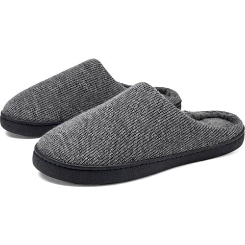 Similarfree Winter Warm Cotton Slippers Women Men Home Shoes Simple Non-slip Indoor Slides Corduroy Couple Slipper Female Shoes