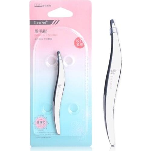 1PCS Professional Small Eyebrows Tweezer Women Lady Willow Shape Stainless Steel Pink Color Removal Eyebrow Tweezer Beauty