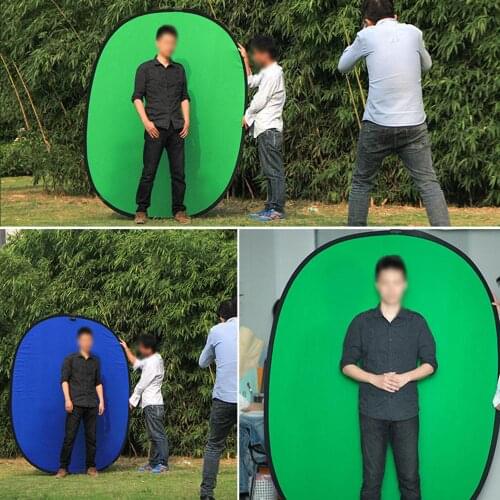 100*150cm 2 In 1 Oval Collapsible Blue And Green Background Board Light Reflector Board For Photography Portable Background