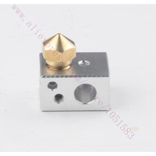 2set MK10 Heating Block w/ MK10 Nozzle M7 thread For Wanhao Dupicator D4, I3, Dremel ,MK 3D Printer, 1.75, 0.2~1mm nozzle