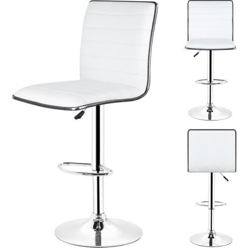 2pcs/Set White/black Bar Chair PU Leather Swivel Bar Stool Height Adjustable Kitchen Counter Pub Striped Chair HWC