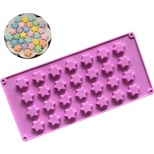 28-cavity three-dimensional five-pointed star, star, fudge silicone chocolate mold, silicone biscuit mold