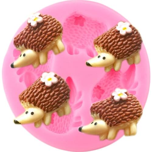 3D Hedgehogs Silicone Molds Animals Cupcake Topper Fondant Cake Decorating Tools Soap Resin Clay Candy Chocolate Gumpaste Moulds