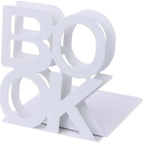 Alphabet Shaped Metal Bookends Iron Support Holder Desk Stands For Books