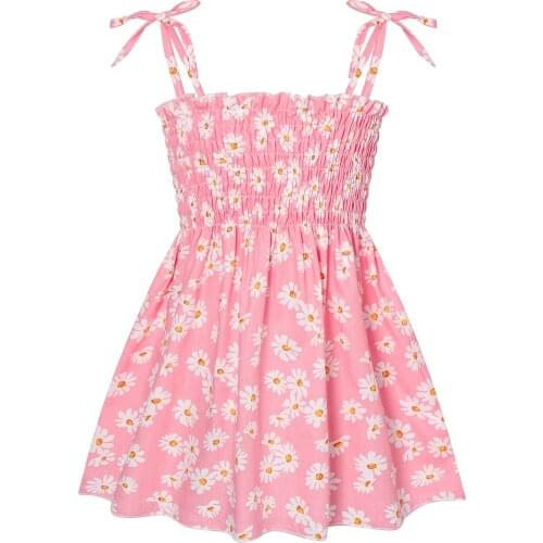 Dress 2021 Summer Seaside Beach Dress Children Suspender Children Floral Fashion Thin Dress for Girls Kids Costume Clothing