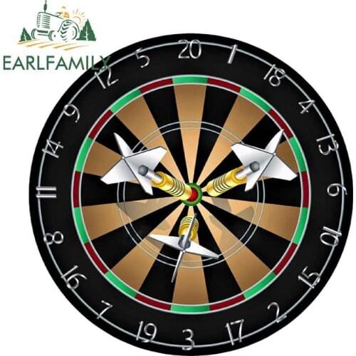 EARLFAMILY 13cm x 13cm DARTS & DARTBOARD BIG FUN NOVELTY ROUND FRIDGE MAGNET Funny Car Stickers