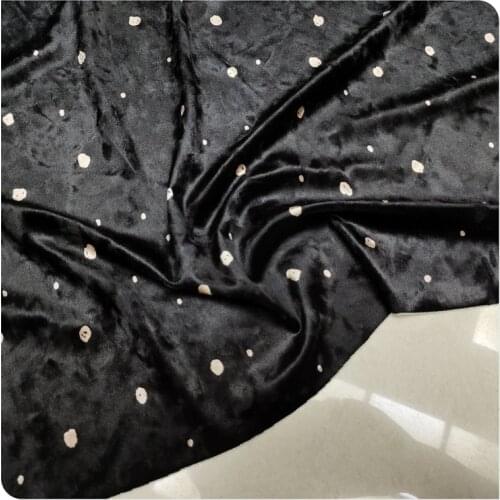 1 Meter Gray Color Elastic Diamond Golden Velvet Cloth Cheongsam Dress Clothing Fabric Autumn 2020