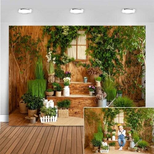 Flower Wood House Photography Background Kids Child Theme Backdrop Cake Smash Decor Grass Window Professional Photo Studio