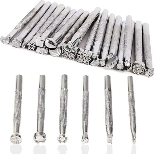 Imzay 26 Pcs Leather Printing Tools Leather Stamper Set Leather Carving Hand Working Leather Punching Tools For Leather Craft